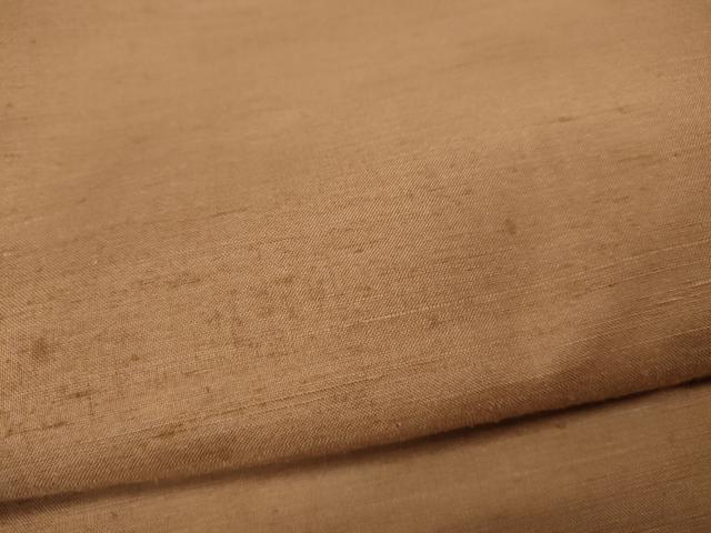 平和屋着物●結城紬 色無地 赤香色 正絹 逸品 CAAZ2565ut