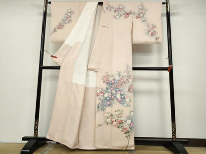 平和屋着物●訪問着　友禅　草花文　正絹　逸品　CAAZ2571ut