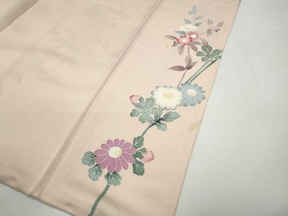平和屋着物●訪問着　友禅　草花文　正絹　逸品　CAAZ2571ut