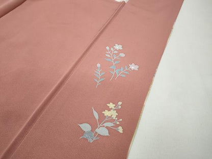 平和屋着物●訪問着　作家物　駒刺繍　地紙草花文　暈し染め　金彩　正絹　逸品　CAAZ2578ut