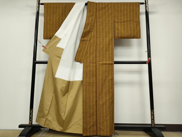 平和屋着物●上質な紬　縞　正絹　逸品　CAAZ2580ut