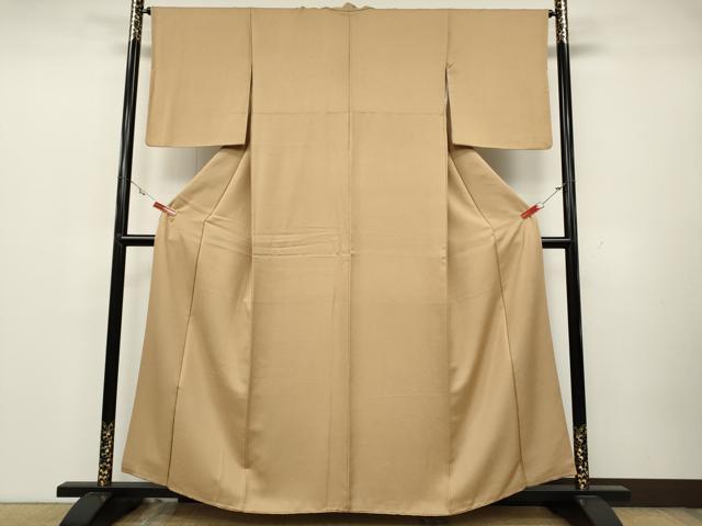 平和屋着物●上質な色無地 文字地紋 淡香色 正絹 逸品 CAAZ2592ut
