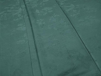 平和屋着物●上質な色無地　御所車風景人物地紋　千草色　正絹　逸品　CAAZ2600ut