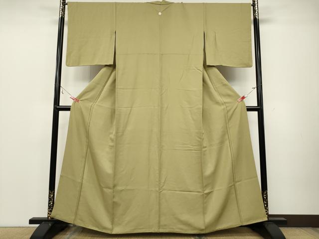 平和屋着物●上質な色無地 吉祥地紋 木蘭色 正絹 逸品 CAAZ2603ut