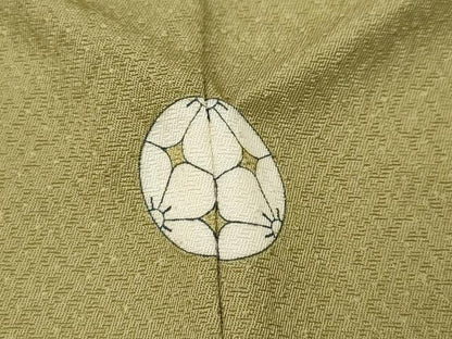 平和屋着物●上質な色無地 吉祥地紋 木蘭色 正絹 逸品 CAAZ2603ut