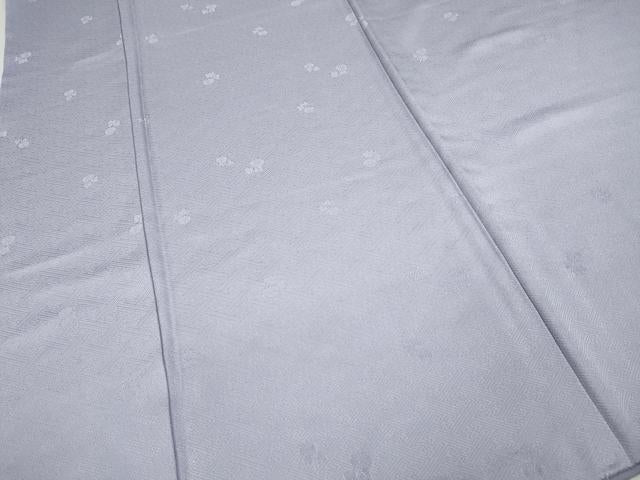 平和屋着物●上質な色無地 紗綾形舞花地紋 白藤色 正絹 逸品 未使用 CAAZ2605ut