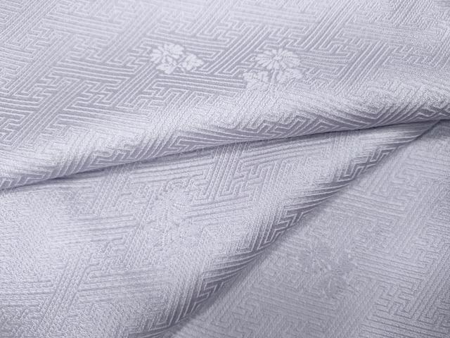 平和屋着物●上質な色無地 紗綾形舞花地紋 白藤色 正絹 逸品 未使用 CAAZ2605ut
