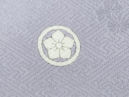 平和屋着物●上質な色無地 紗綾形舞花地紋 白藤色 正絹 逸品 未使用 CAAZ2605ut