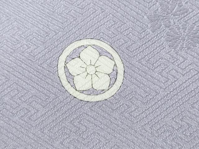 平和屋着物●上質な色無地 紗綾形舞花地紋 白藤色 正絹 逸品 未使用 CAAZ2605ut