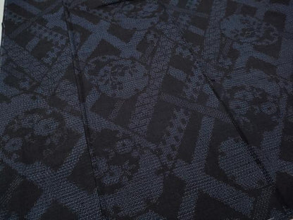 平和屋着物●結城紬　80亀甲　雪輪草花文　正絹　逸品　CAAZ2607ut