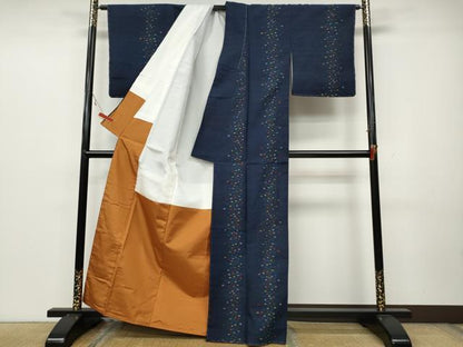 平和屋着物●上質な紬　吉祥間道　正絹　逸品　未使用　CAAZ2611ut