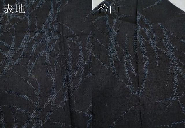 平和屋着物●結城紬　100亀甲　草葉文　正絹　逸品　CAAZ2613ut