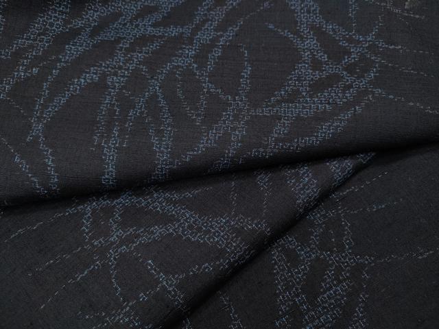 平和屋着物●結城紬　100亀甲　草葉文　正絹　逸品　CAAZ2613ut