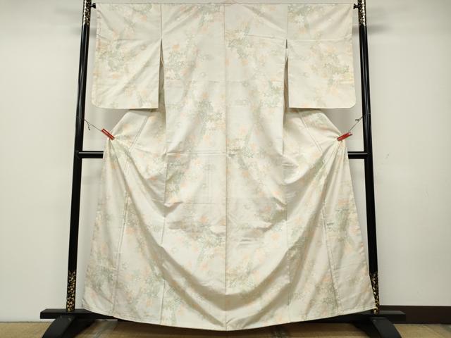 平和屋着物●本場大島紬　白大島　枝楓文　正絹　逸品　CAAZ2614ut
