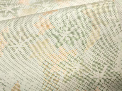 平和屋着物●本場大島紬　白大島　枝楓文　正絹　逸品　CAAZ2614ut