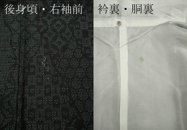 平和屋着物●結城紬 100亀甲 道長吉祥文 正絹 逸品 CAAZ2618ut