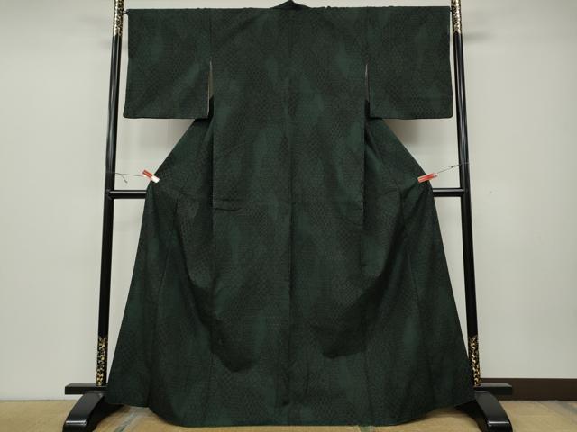平和屋着物●結城紬 100亀甲 道長吉祥文 正絹 逸品 CAAZ2618ut