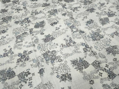 平和屋着物●小千谷紬　舞花文　正絹　逸品　CAAZ2619ut