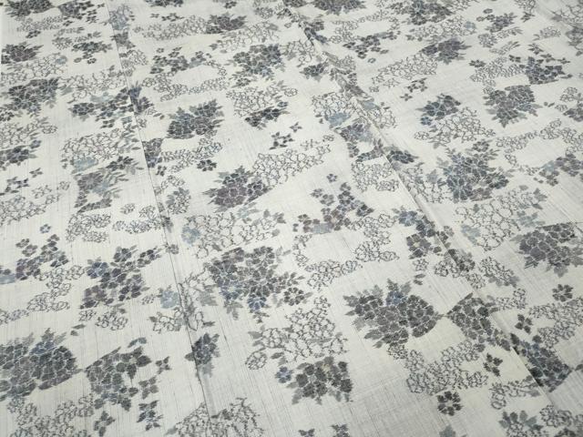 平和屋着物●小千谷紬　舞花文　正絹　逸品　CAAZ2619ut