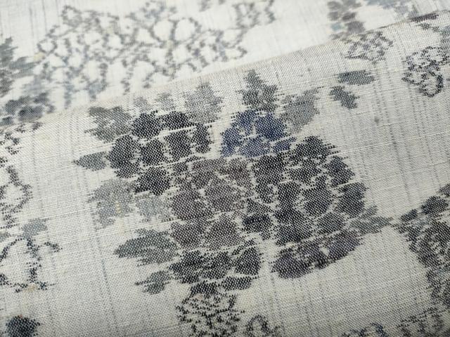 平和屋着物●小千谷紬　舞花文　正絹　逸品　CAAZ2619ut