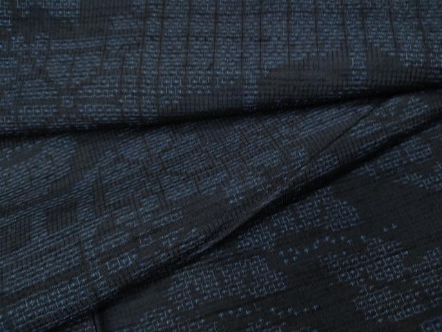 平和屋着物●結城紬 100亀甲 エ霞風景花文 正絹 逸品 CAAZ2624ut