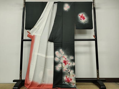 平和屋着物●訪問着　手描き　枝花文　蛍暈し　正絹　逸品　CAAZ2626ut