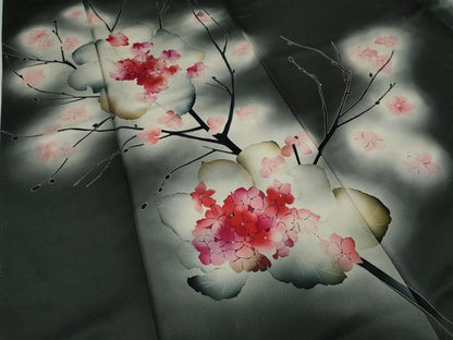 平和屋着物●訪問着　手描き　枝花文　蛍暈し　正絹　逸品　CAAZ2626ut