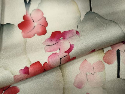 平和屋着物●訪問着　手描き　枝花文　蛍暈し　正絹　逸品　CAAZ2626ut