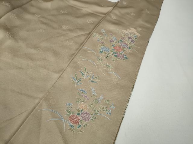 平和屋着物●訪問着　絞り　流水風景草花文　金彩　正絹　逸品　CAAZ2627ut