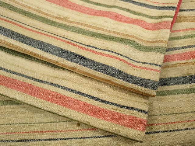 平和屋着物●上質な紬 横段文 正絹 逸品 CAAZ2662ut