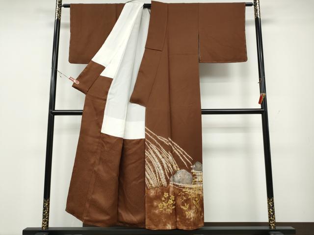 平和屋着物●豪華色留袖　杢目絞り　石庭　金彩　正絹　逸品　未使用　CAAZ2704ut