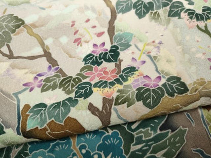 平和屋着物●豪華色留袖 友禅 作家物 風景草花文 暈し染め 鈴乃屋扱い 正絹 逸品 CAAZ2706ut