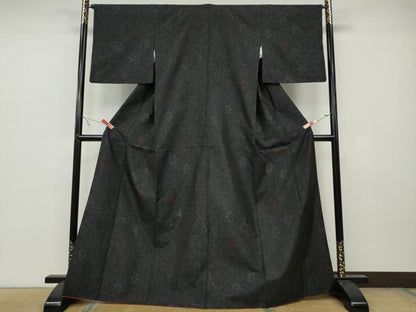 平和屋着物●本場大島紬　蔦の葉花文　やまと誂製　正絹　逸品　CAAZ2707ut