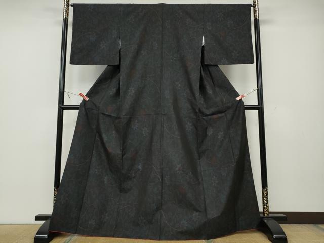 平和屋着物●本場大島紬　蔦の葉花文　やまと誂製　正絹　逸品　CAAZ2707ut