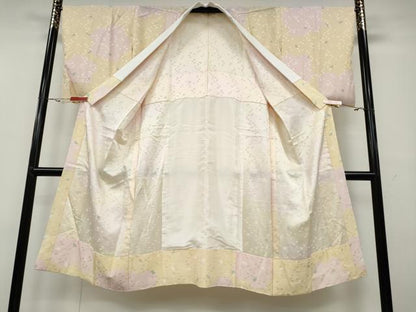 平和屋着物●長襦袢　無双仕立て　舞桜文　正絹　逸品　CAAZ2709ut