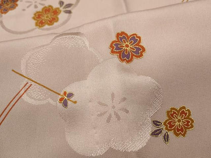 平和屋着物●長襦袢 無双仕立て 簪 舞花文 金彩 正絹 逸品 未使用 CAAZ2710ut