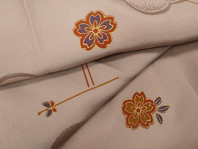 平和屋着物●長襦袢 無双仕立て 簪 舞花文 金彩 正絹 逸品 未使用 CAAZ2710ut