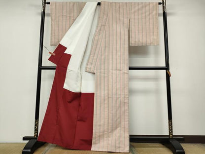平和屋着物●上質な紬 縞 正絹 逸品 CAAZ2716ut