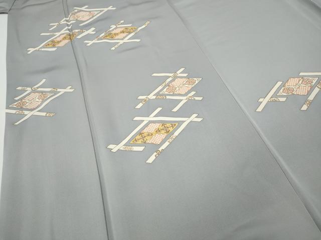 平和屋着物●銀座きしや 訪問着 駒刺繍 菱吉祥花文 金彩 正絹 逸品 CAAZ2725ut