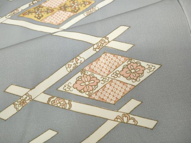平和屋着物●銀座きしや 訪問着 駒刺繍 菱吉祥花文 金彩 正絹 逸品 CAAZ2725ut
