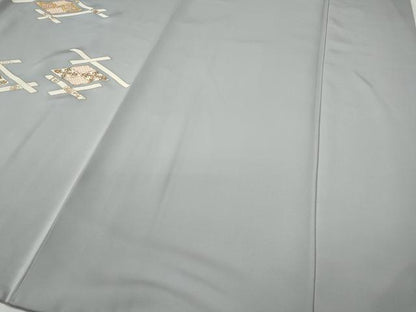 平和屋着物●銀座きしや 訪問着 駒刺繍 菱吉祥花文 金彩 正絹 逸品 CAAZ2725ut