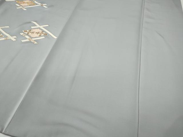 平和屋着物●銀座きしや 訪問着 駒刺繍 菱吉祥花文 金彩 正絹 逸品 CAAZ2725ut