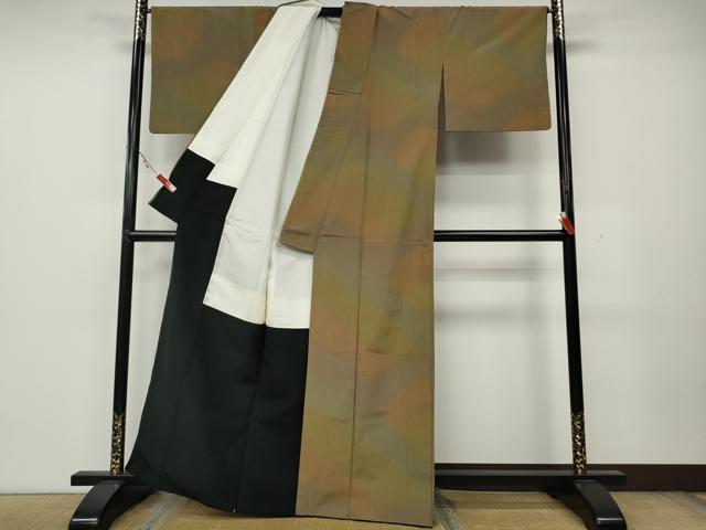 平和屋着物●上質な紬　霞文　正絹　逸品　CAAZ2729ut