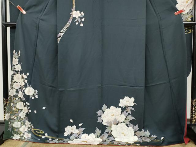 平和屋着物●豪華振袖 駒刺繍 流水枝桜牡丹文 金彩 正絹 逸品 CAAZ2761ut