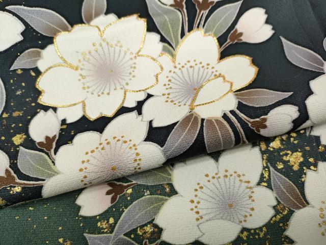 平和屋着物●豪華振袖 駒刺繍 流水枝桜牡丹文 金彩 正絹 逸品 CAAZ2761ut