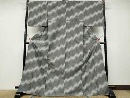 平和屋着物●上質な紬　斜線吉祥文　正絹　逸品　CAAZ2770ut