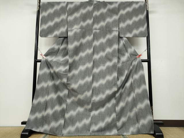 平和屋着物●上質な紬　斜線吉祥文　正絹　逸品　CAAZ2770ut
