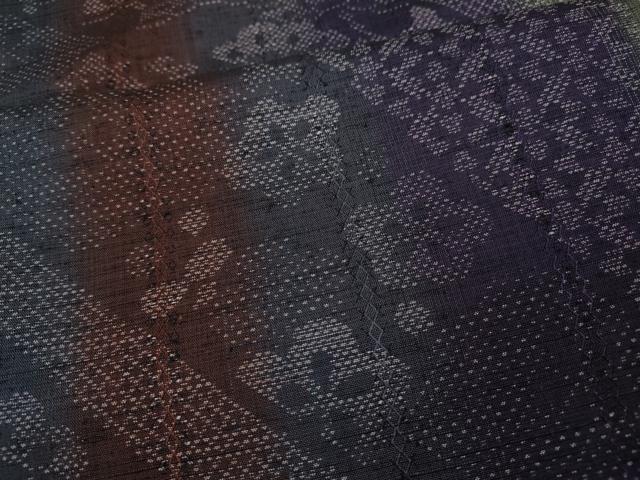 平和屋着物●上質な紬 斜線草花文 正絹 逸品 CAAZ2781ut