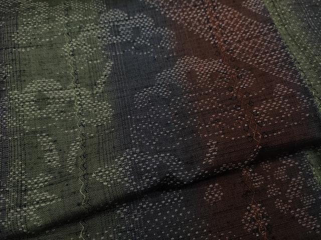 平和屋着物●上質な紬 斜線草花文 正絹 逸品 CAAZ2781ut