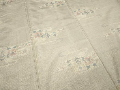 平和屋着物●本場大島紬 白大島 エ霞花文 正絹 逸品 CAAZ2782ut